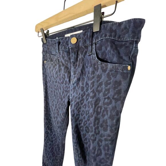 Sam Edelman The Kitten Raw Hem Mid Rise Skinny Jeans Size 25 Leopard Mob Wife - Picture 3 of 6